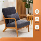 Mid-Century Modern Accent Chair Arm Chair Living Room Chairs with Pillow Upholstered Reading Chair with Solid Wood Frame & Living Room Bedroom Balcony
