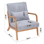 Mid-Century Modern Accent Chair Arm Chair Living Room Chairs with Pillow Upholstered Reading Chair with Solid Wood Frame & Living Room Bedroom Balcony