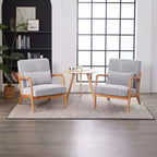 Mid-Century Modern Accent Chair Arm Chair Living Room Chairs with Pillow Upholstered Reading Chair with Solid Wood Frame & Living Room Bedroom Balcony