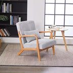Mid-Century Modern Accent Chair Arm Chair Living Room Chairs with Pillow Upholstered Reading Chair with Solid Wood Frame & Living Room Bedroom Balcony