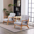 Mid-Century Modern Accent Chair Arm Chair Living Room Chairs with Pillow Upholstered Reading Chair with Solid Wood Frame & Living Room Bedroom Balcony
