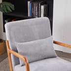 Mid-Century Modern Accent Chair Arm Chair Living Room Chairs with Pillow Upholstered Reading Chair with Solid Wood Frame & Living Room Bedroom Balcony