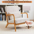 Mid-Century Modern Accent Chair Arm Chair Living Room Chairs with Pillow Upholstered Reading Chair with Solid Wood Frame & Living Room Bedroom Balcony