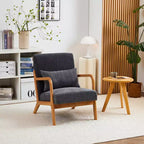 Mid-Century Modern Accent Chair Arm Chair Living Room Chairs with Pillow Upholstered Reading Chair with Solid Wood Frame & Living Room Bedroom Balcony