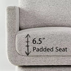 Modern Beige Chenille Swivel Accent Club Chair, 27 Wide Upholstered Square Armchair with 6.5 Thick Seat Cushion - Panipeachy