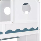 Twin Over Twin Bunk Bed Playful Kids House Bed with LED Lights, Storage Drawers & Staircase - ModernLuxe