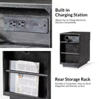 Meg 24 Tall 1-Drawer End Table with Built-In Charging Ports|HULALA HOME