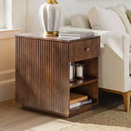 Meg 24 Tall 1-Drawer End Table with Built-In Charging Ports|HULALA HOME