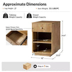Meg 24 Tall 1-Drawer End Table with Built-In Charging Ports|HULALA HOME