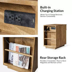 Meg 24 Tall 1-Drawer End Table with Built-In Charging Ports|HULALA HOME