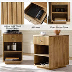 Meg 24 Tall 1-Drawer End Table with Built-In Charging Ports|HULALA HOME