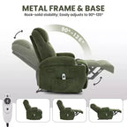 COZONY Adjustable Electric Recliner with 135 Tilt, Massage & Heat, Corduroy Cover & Tool-Free Assembly for Adults