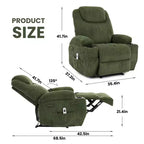 COZONY Adjustable Electric Recliner with 135 Tilt, Massage & Heat, Corduroy Cover & Tool-Free Assembly for Adults