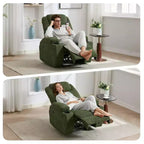 COZONY Adjustable Electric Recliner with 135 Tilt, Massage & Heat, Corduroy Cover & Tool-Free Assembly for Adults
