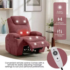 COZONY Adjustable Electric Recliner with 135 Tilt, Massage & Heat, Corduroy Cover & Tool-Free Assembly for Adults