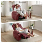 COZONY Adjustable Electric Recliner with 135 Tilt, Massage & Heat, Corduroy Cover & Tool-Free Assembly for Adults