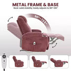 COZONY Adjustable Electric Recliner with 135 Tilt, Massage & Heat, Corduroy Cover & Tool-Free Assembly for Adults