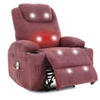 COZONY Adjustable Electric Recliner with 135 Tilt, Massage & Heat, Corduroy Cover & Tool-Free Assembly for Adults
