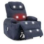 COZONY Adjustable Electric Recliner with 135 Tilt, Massage & Heat, Corduroy Cover & Tool-Free Assembly for Adults