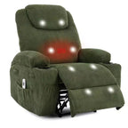 COZONY Adjustable Electric Recliner with 135 Tilt, Massage & Heat, Corduroy Cover & Tool-Free Assembly for Adults