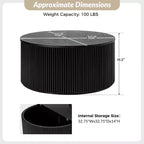 Helena Modern 35.4 Round Coffee Table with Storage|HULALA HOME