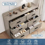 Dresser for Bedroom, 6-Drawer Wooden Dresser with Spacious Storage, Versatile Organizer for Living Room Entryway Office