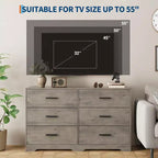 Dresser for Bedroom, 6-Drawer Wooden Dresser with Spacious Storage, Versatile Organizer for Living Room Entryway Office