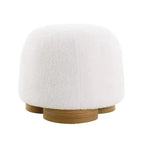 Modern Small Vanity Stools Ottomans, Teddy Fabric Footstool Ottoman with Soft Padded Seat for Living Room or Apartment-Panipeachy