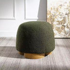 Modern Small Vanity Stools Ottomans, Teddy Fabric Footstool Ottoman with Soft Padded Seat for Living Room or Apartment-Panipeachy