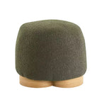 Modern Small Vanity Stools Ottomans, Teddy Fabric Footstool Ottoman with Soft Padded Seat for Living Room or Apartment-Panipeachy