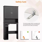 30in Over The Toilet Storage Cabinet, 7-Shelf Bathroom Organizer with Toilet Paper Holder for Bathroom Laundry Room