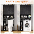 30in Over The Toilet Storage Cabinet, 7-Shelf Bathroom Organizer with Toilet Paper Holder for Bathroom Laundry Room