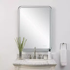 Uttermost Crofton Satin Black 30 x 40 Rectangular LED Wall Mirror