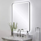 Uttermost Crofton Satin Black 30 x 40 Rectangular LED Wall Mirror