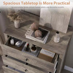 45H 5-Drawer Wood Dresser, Modern Chest of Drawers with Deep Storage, Tall Wooden Organizer for Bedroom, Living Room & Entryway