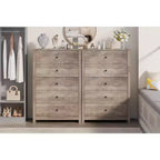 45H 5-Drawer Wood Dresser, Modern Chest of Drawers with Deep Storage, Tall Wooden Organizer for Bedroom, Living Room & Entryway