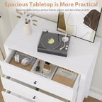 45H 5-Drawer Wood Dresser, Modern Chest of Drawers with Deep Storage, Tall Wooden Organizer for Bedroom, Living Room & Entryway