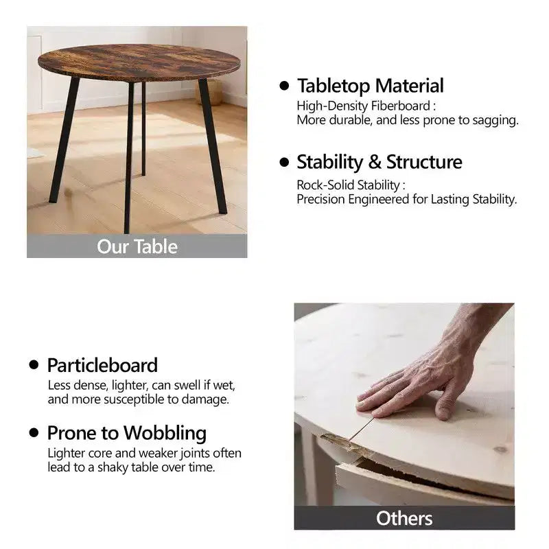 Karl Home 36''Modern Round Dining Table with Sturdy Metal Legs for Small Space Kitchen Table