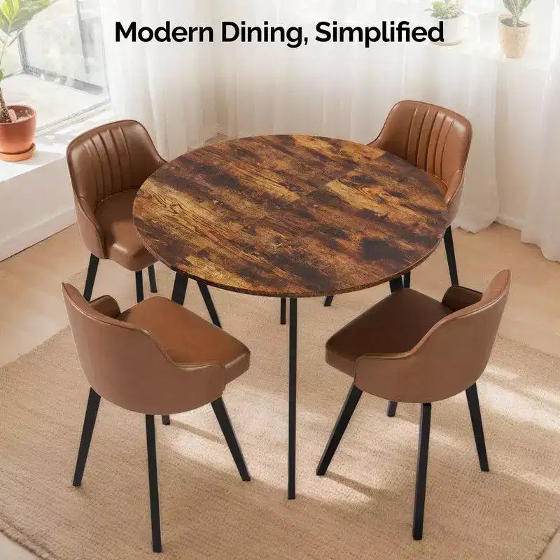 Karl Home 36''Modern Round Dining Table with Sturdy Metal Legs for Small Space Kitchen Table