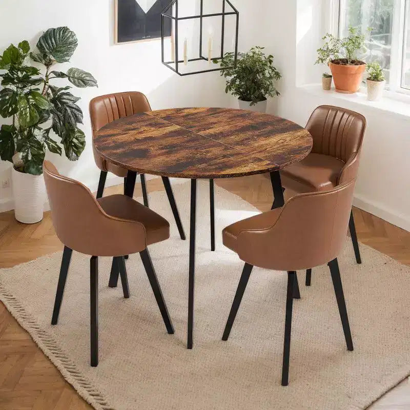 Karl Home 36''Modern Round Dining Table with Sturdy Metal Legs for Small Space Kitchen Table