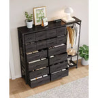 16-Drawer Clothes Rack with 2 Shelves, Tall Freestanding Closet Organizer, Heavy Duty Wardrobe Garment Rack for Bedroom Storage & Organization