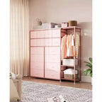 16-Drawer Clothes Rack with 2 Shelves, Tall Freestanding Closet Organizer, Heavy Duty Wardrobe Garment Rack for Bedroom Storage & Organization