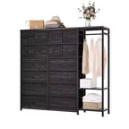 16-Drawer Clothes Rack with 2 Shelves, Tall Freestanding Closet Organizer, Heavy Duty Wardrobe Garment Rack for Bedroom Storage & Organization