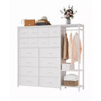 16-Drawer Clothes Rack with 2 Shelves, Tall Freestanding Closet Organizer, Heavy Duty Wardrobe Garment Rack for Bedroom Storage & Organization