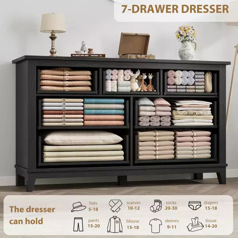 7 Dresser for Bedroom, Freestanding Closet Organizer, for Living Room, Bedroom