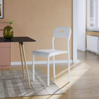 Dining Chairs, Stackable Kitchen Chairs, Plastic Dining Room Chair with Metal Legs, Waterproof & Stain-Resistant, for Indoor and Outdoor, White