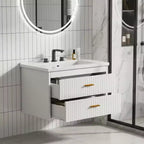 Floating Bathroom Vanity 24/30 Inch with Sink Combo Wall Mounted Cabinet 2 Drawers for Bathroom Storage