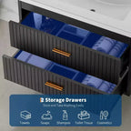 Floating Bathroom Vanity 24/30 Inch with Sink Combo Wall Mounted Cabinet 2 Drawers for Bathroom Storage