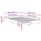 vidaXL Bed Frame 2 pcs 59.84 x 79.92 in Engineered Wood