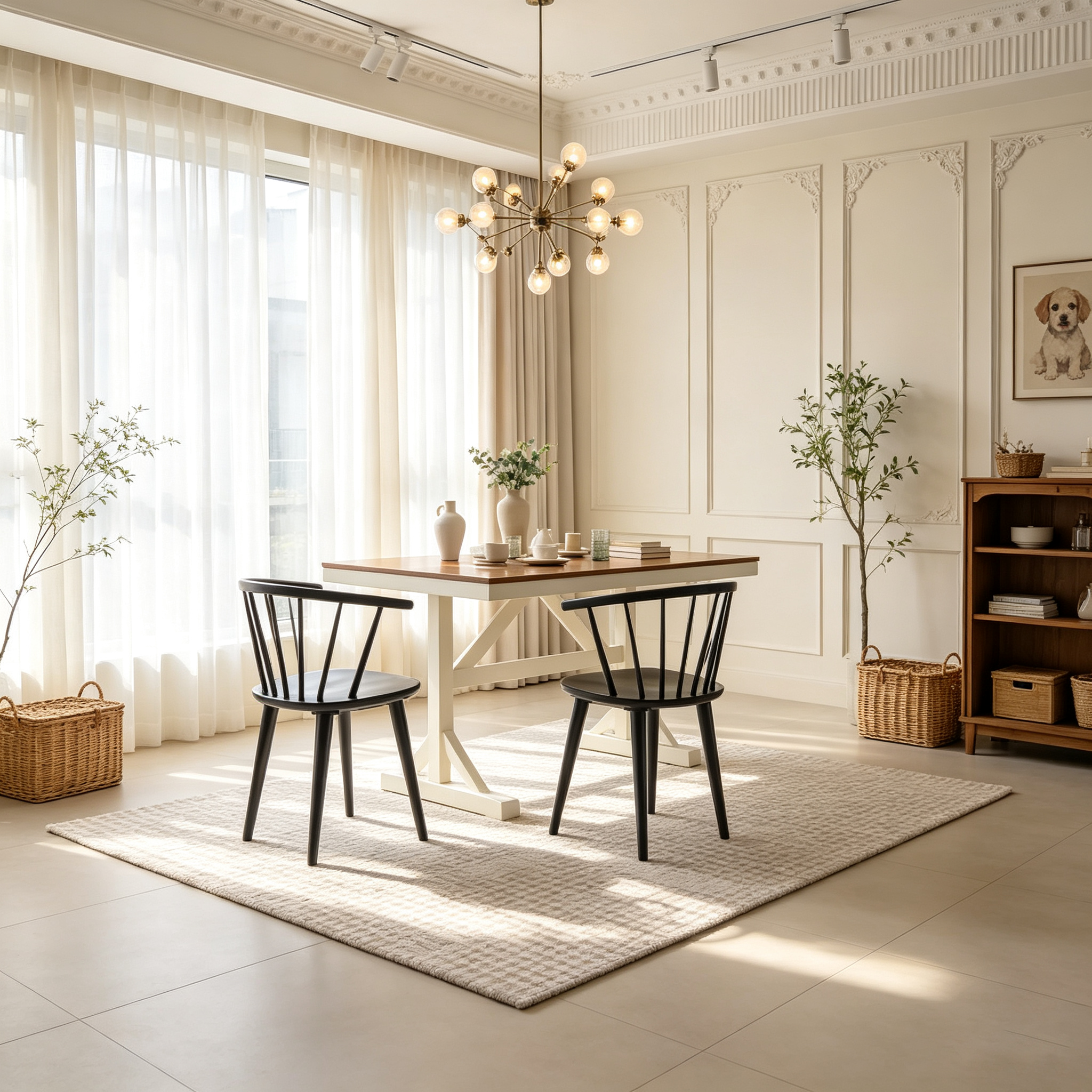 Lot de 2 chaises de salle à manger noires